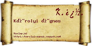 Károlyi Ágnes névjegykártya