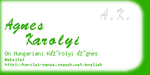 agnes karolyi business card